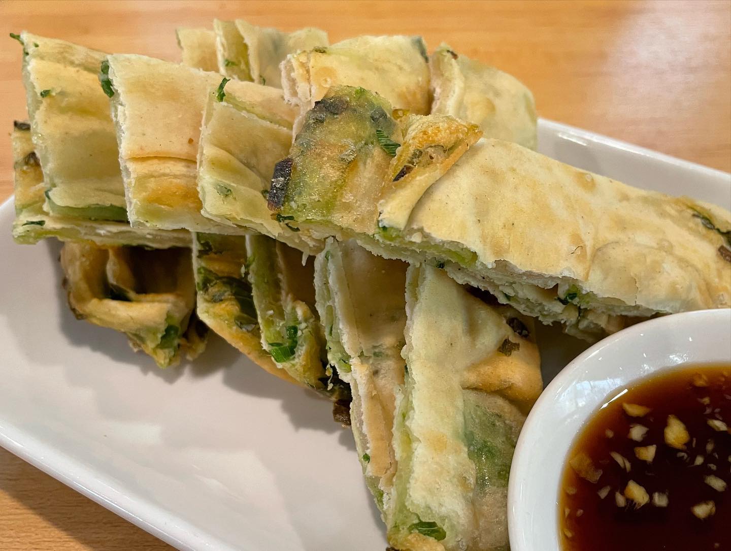 Lunch in Pasadena at  steamed pork dumplings, fried pork dumplings, and scall...