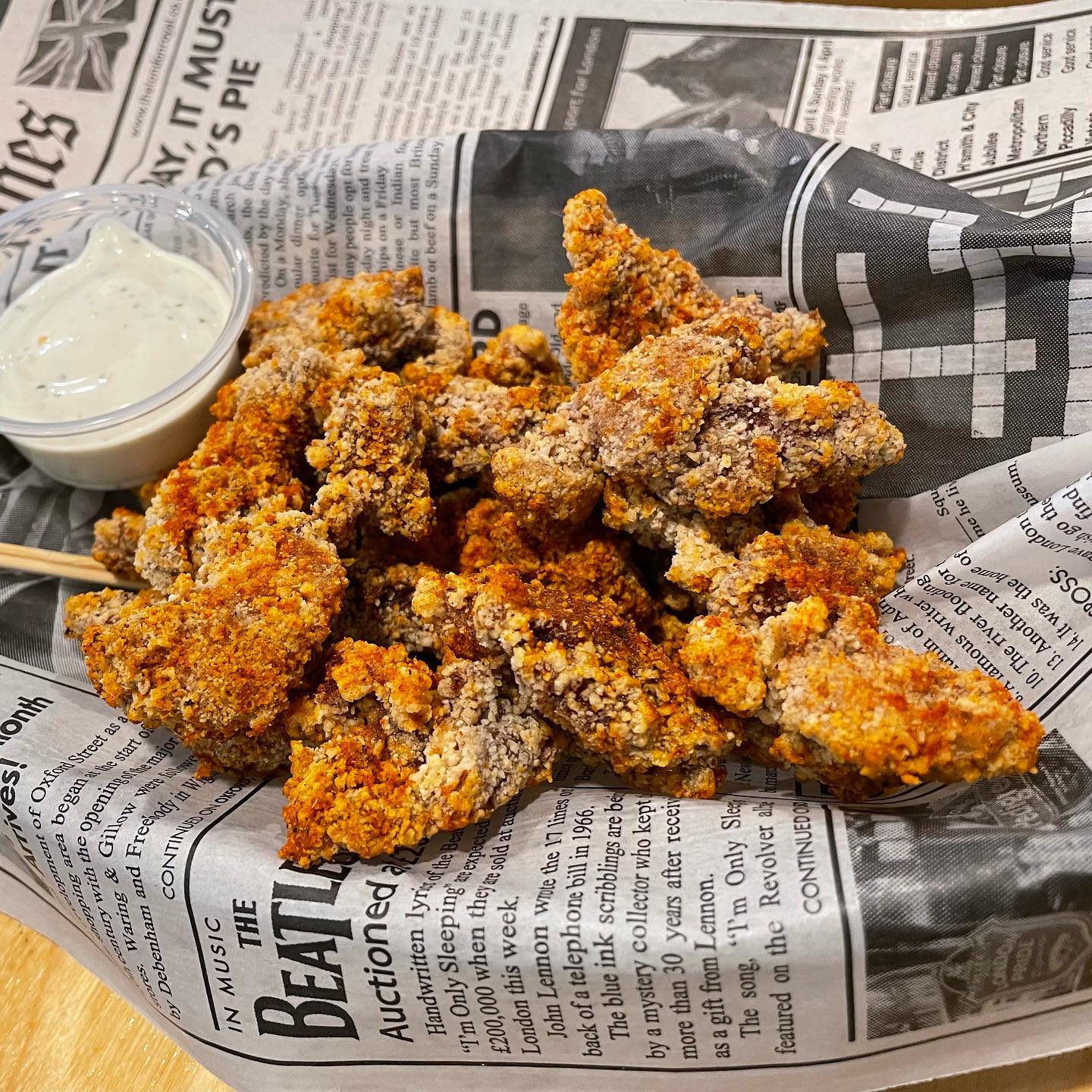 Taro drink and popcorn chicken