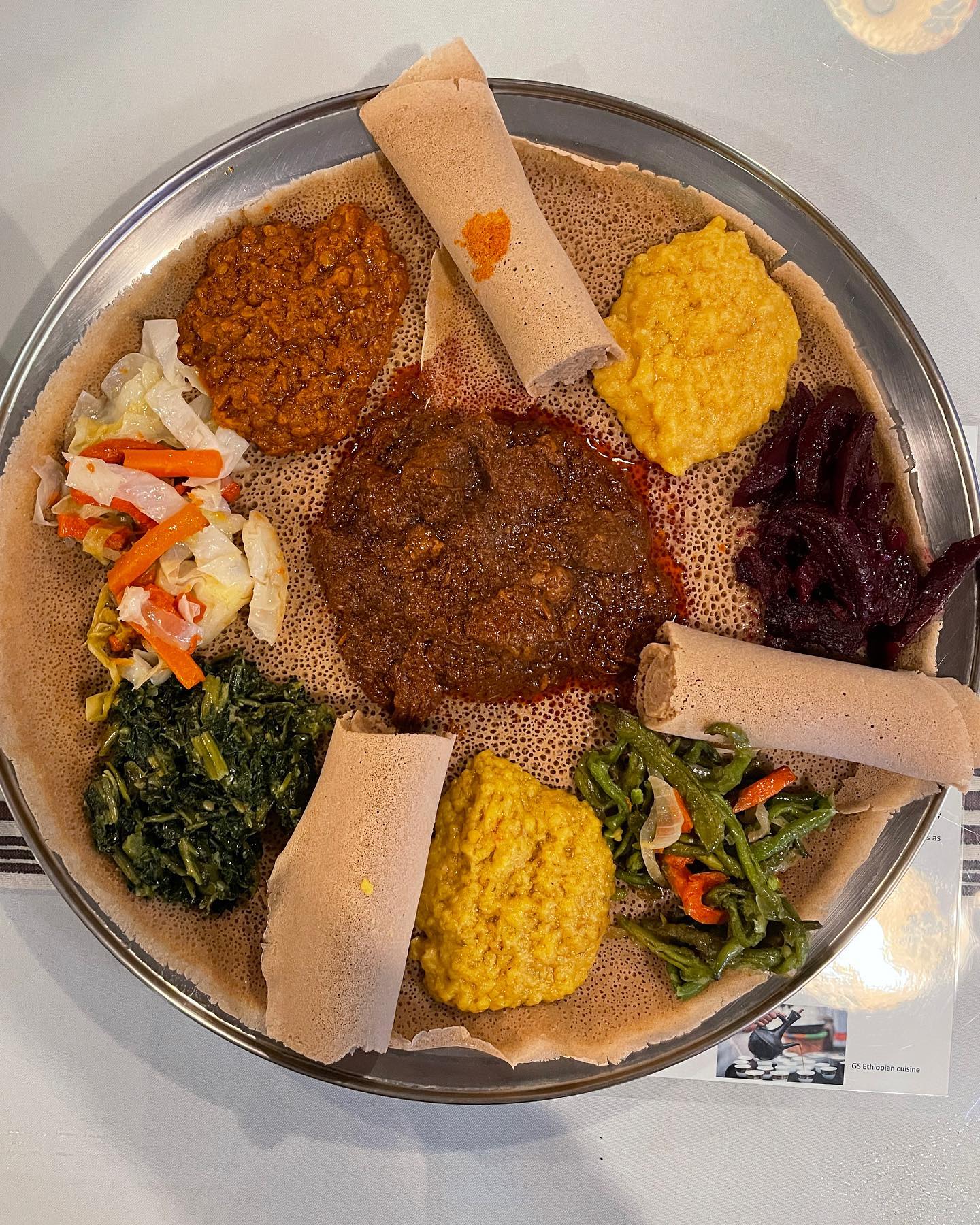 Alicha Beef Wot on the Beef and Veggie Platter at GS Cafe