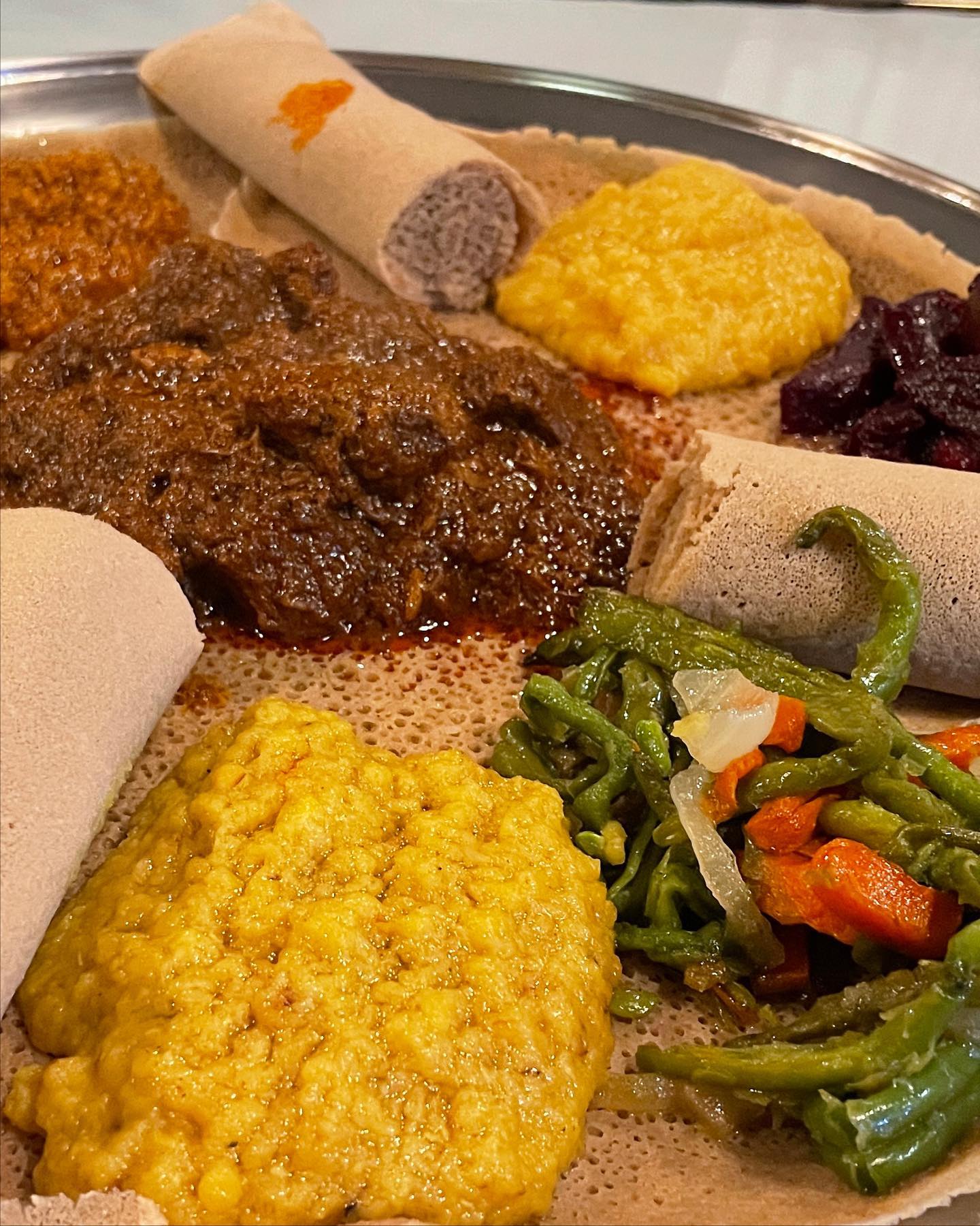 Alicha Beef Wot on the Beef and Veggie Platter at GS Cafe