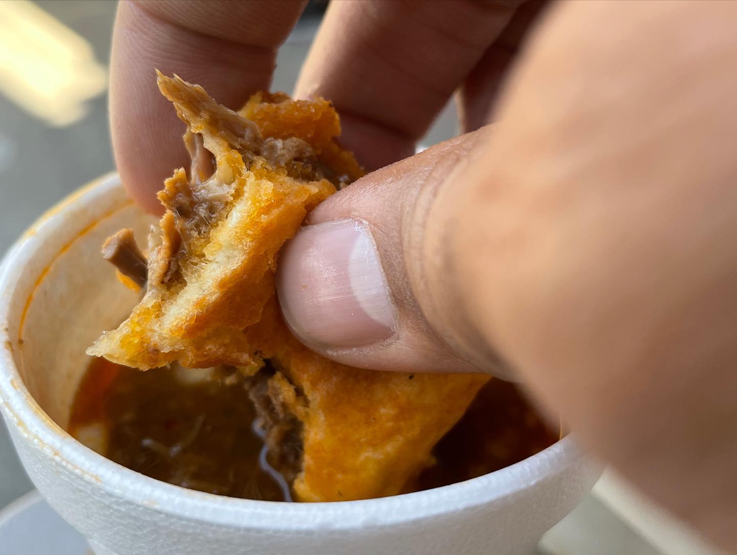 Birria Torta with consume