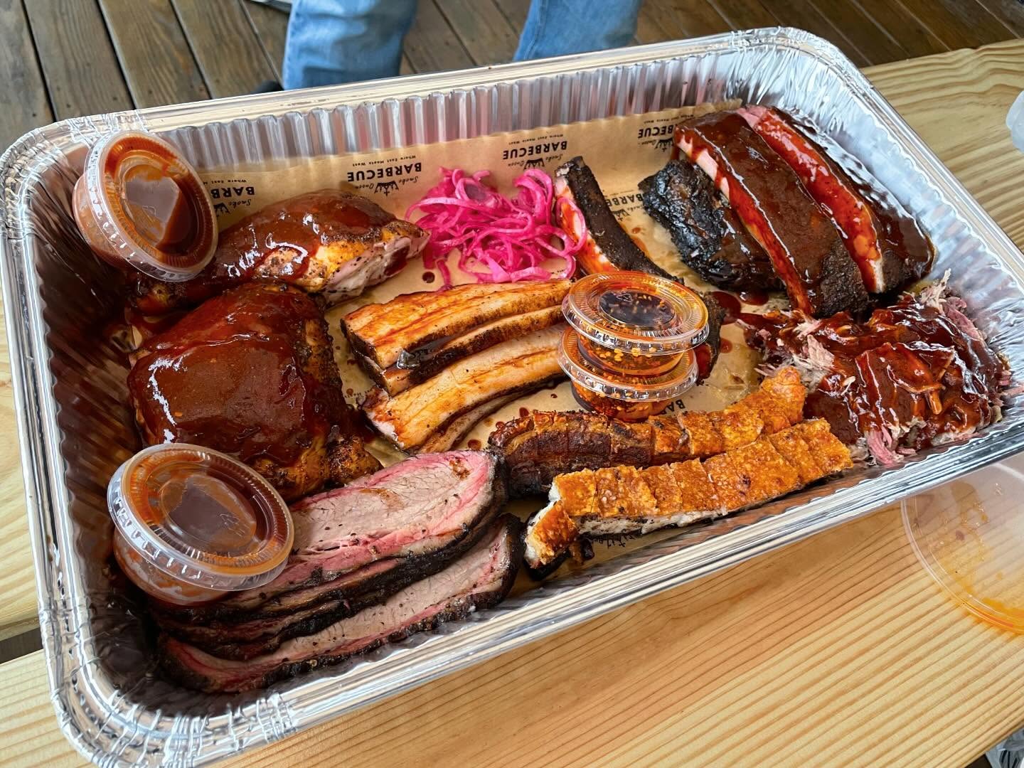 Barbecue at  Had the fatty beef brisket, bbq pork belly char siu, roast pork ...