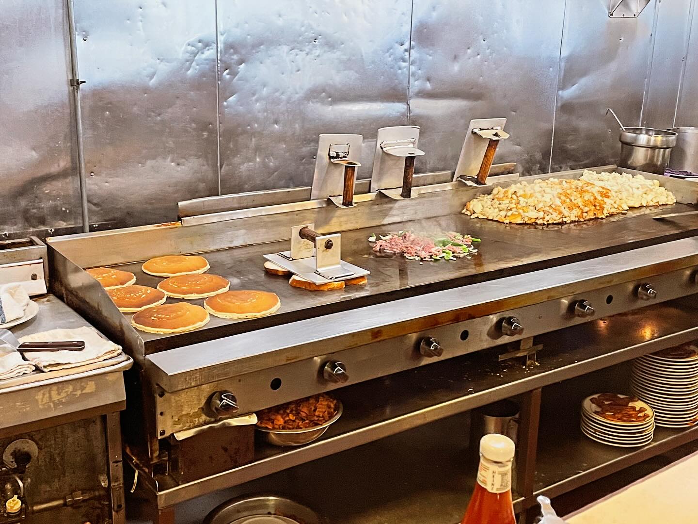 Classic American Diner Breakfast at   biscuits and gravy, sausage, eggs, and ...