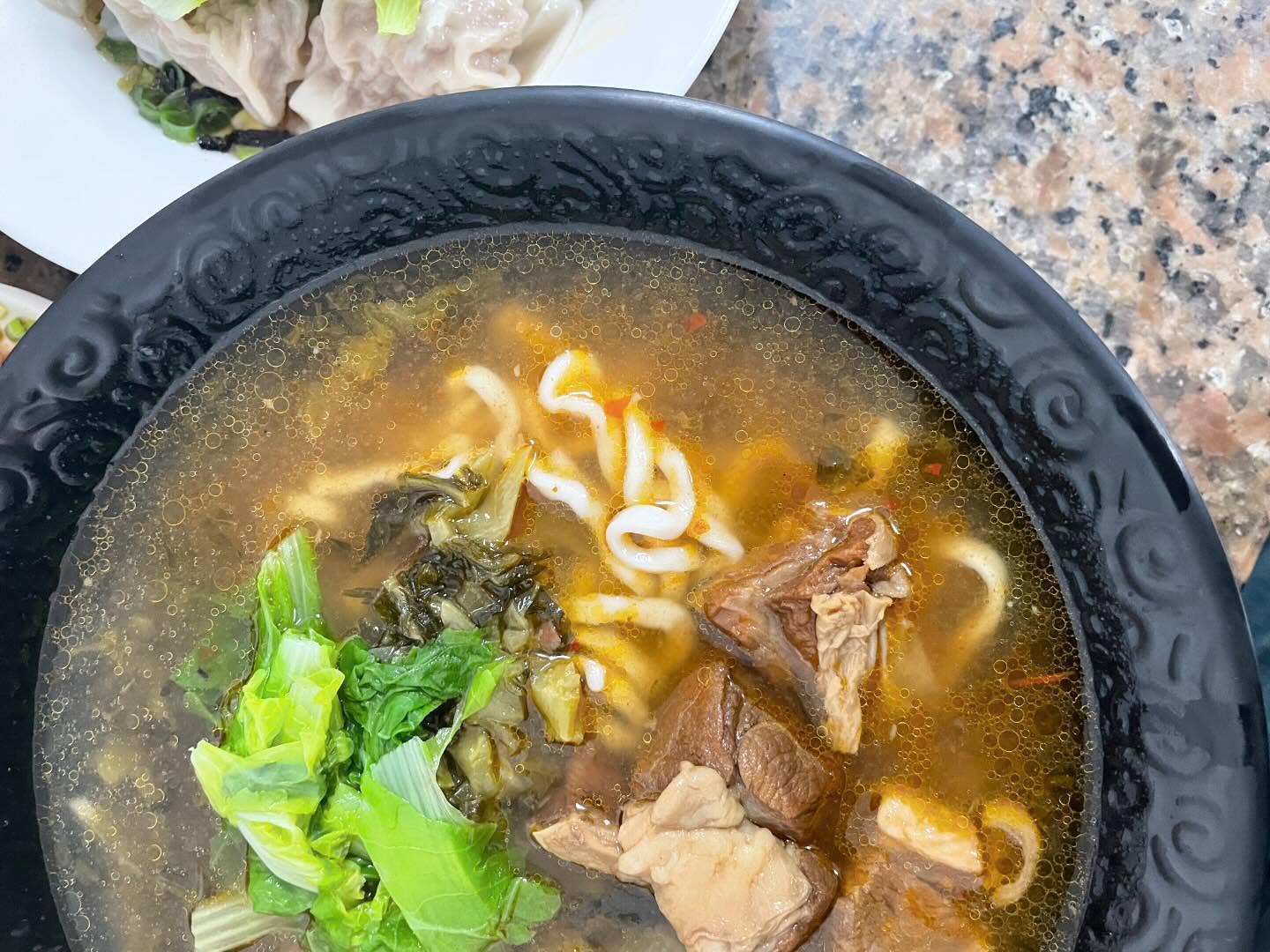 Beef Noodle Soup, dumplings, and tofu + thousand year old egg with my cousin ...