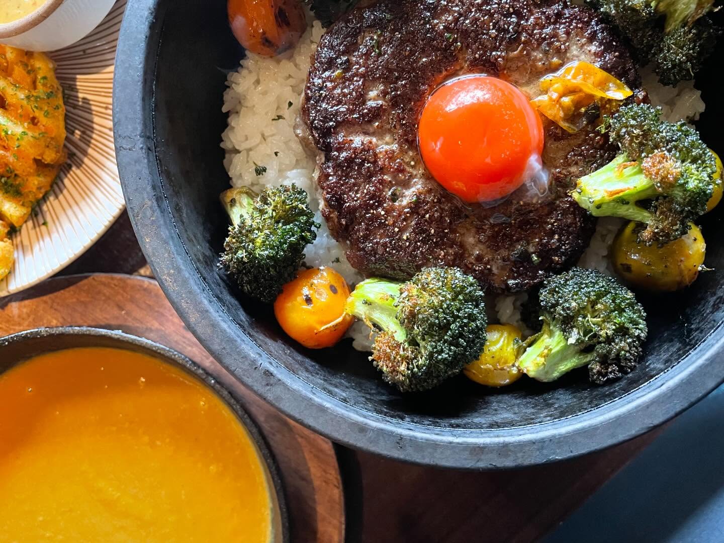 Curry lunch at   Had the Wagyu stone bowl and the tonkatsu pork curry