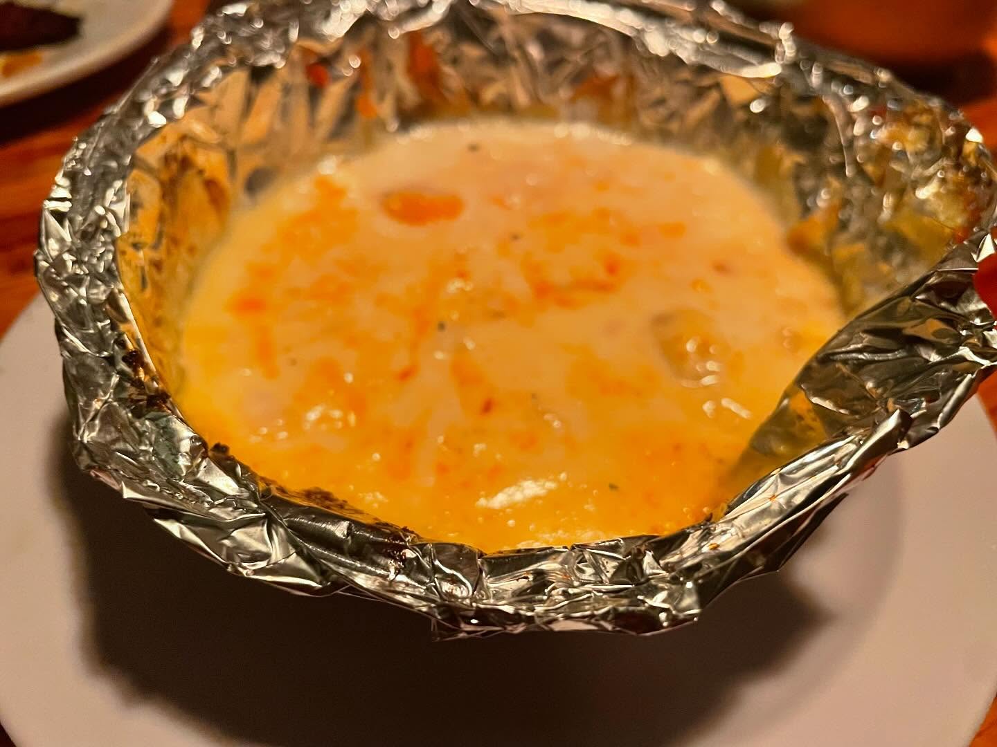 Kimchi pancake, rice box, and skewers at Dan Sung Sa