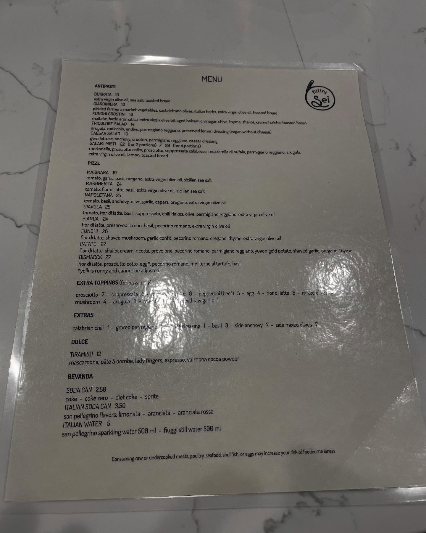 Pizza from Pizzeria Sei