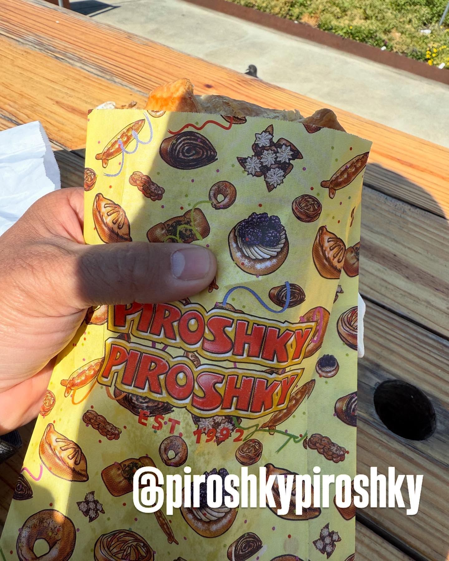 Handheld meat pies from Piroshky Piroshky at Pike Place
