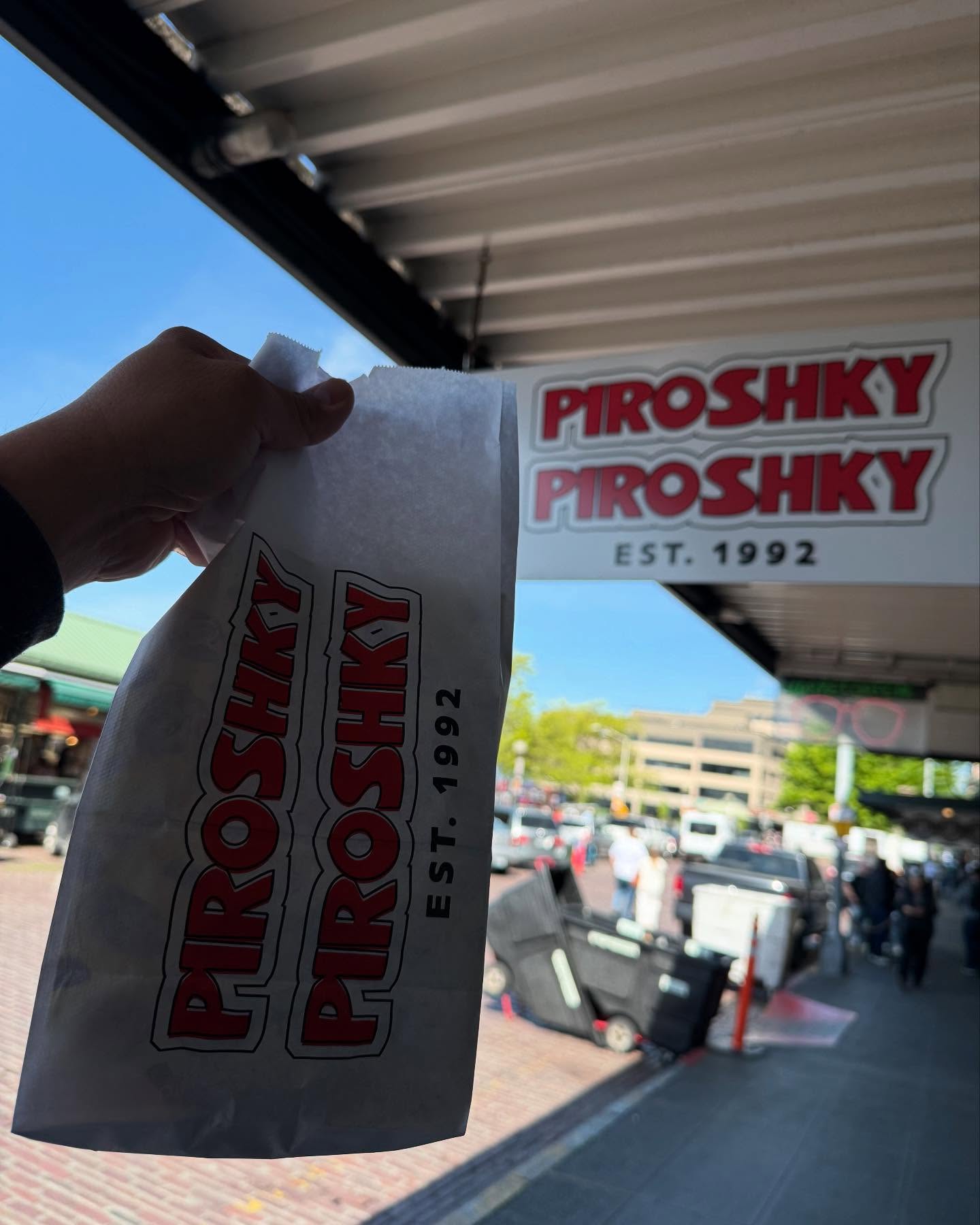Handheld meat pies from Piroshky Piroshky at Pike Place