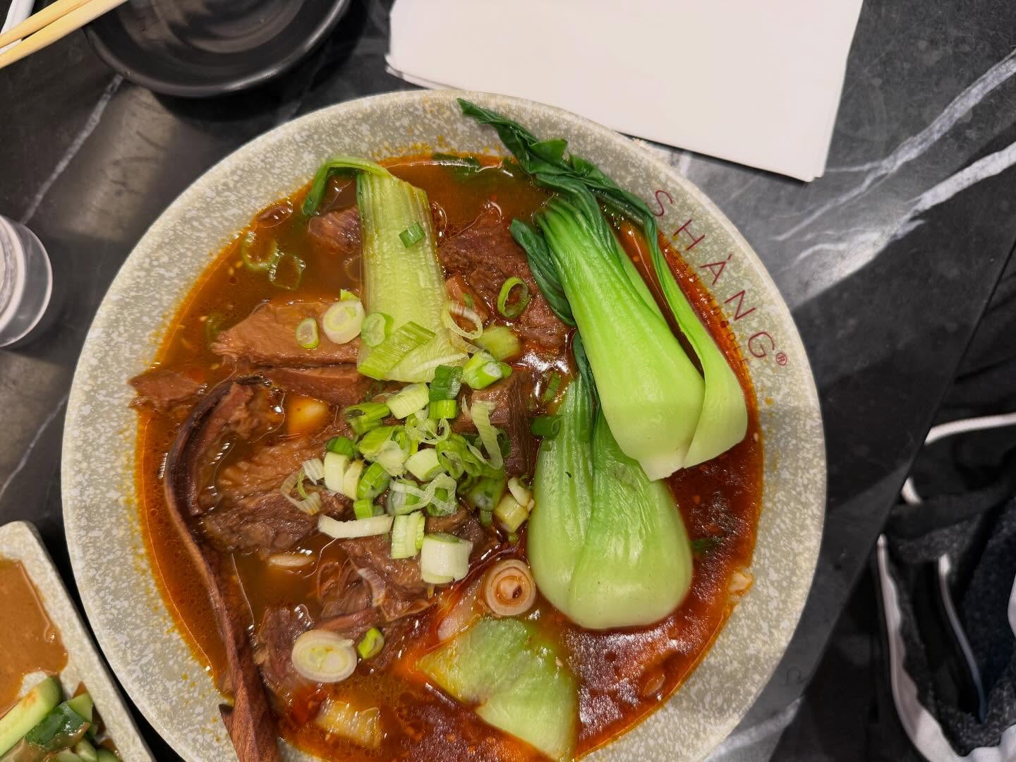 Knife cut beef noodle soup at Shang Artisan Noodles