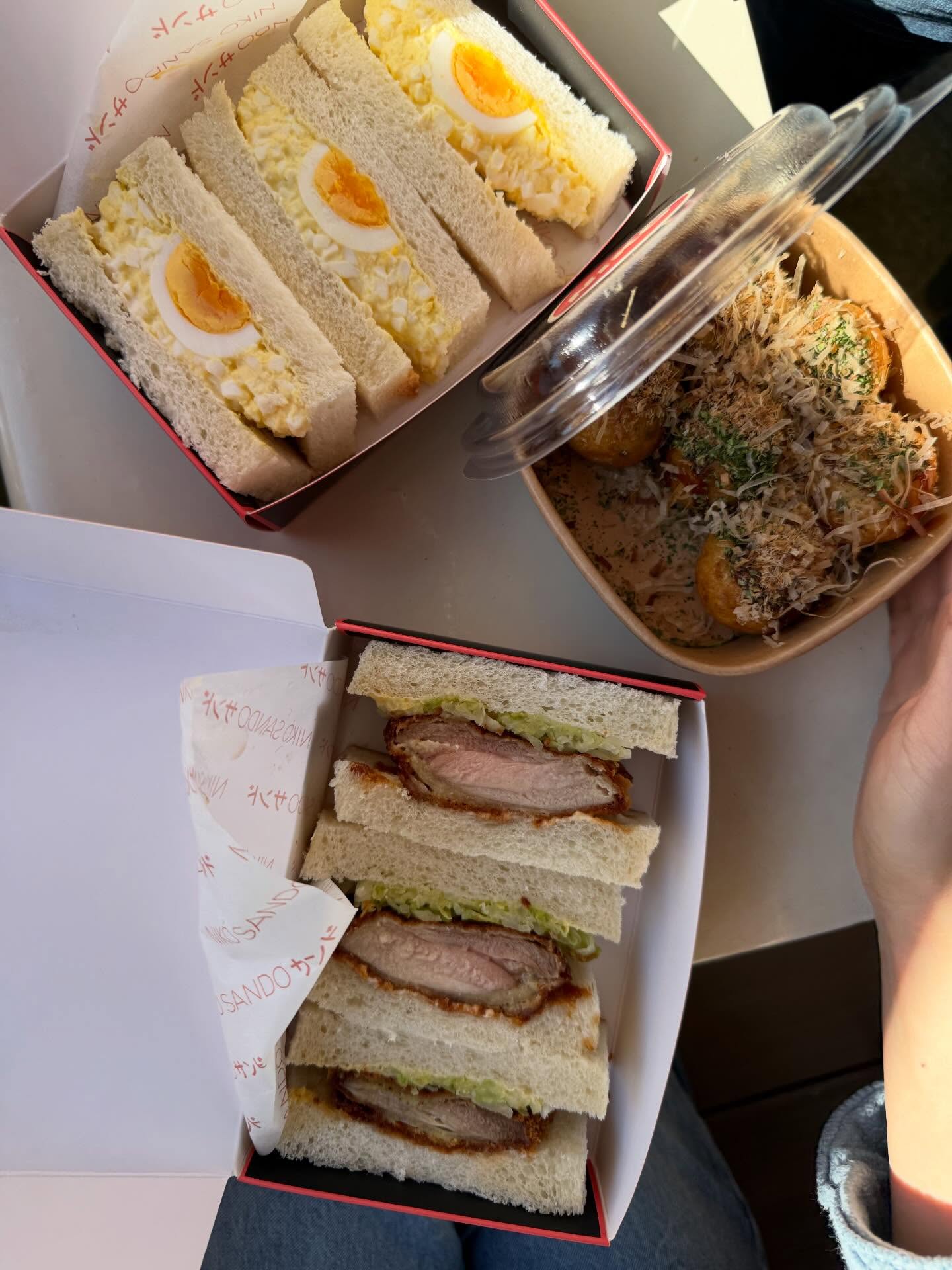 Japanese Sandos from Niko Sandi  had the egg salad and the pork cutlet
