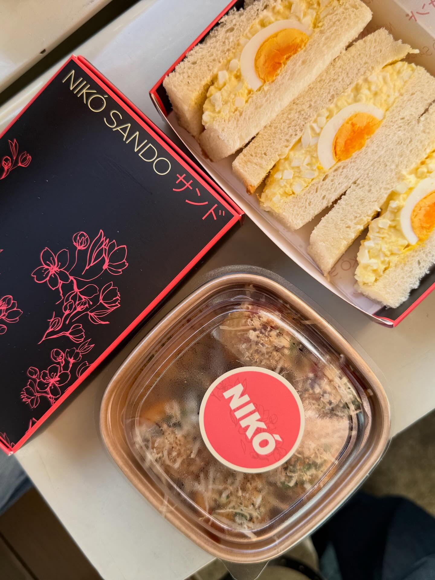 Japanese Sandos from Niko Sandi had the egg salad and the pork cutlet